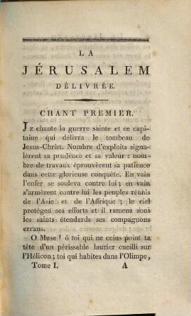 Jerusalem Délivrée : Poëme Du Tasse, Tome Premier