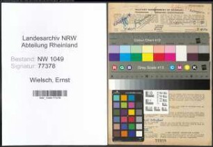 Entnazifizierung Ernst Wielsch , geb. 07.03.1922 (Steuerinspektor)