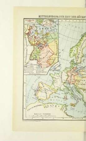 Mitteleuropa zur Zeit der höchsten Machtentfaltung Frankreichs 1812