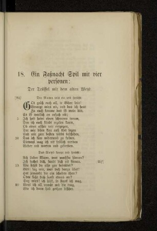18. Ein Faßnacht Spil mit vier personen: Der Teuffel mit dem alten Weyb.