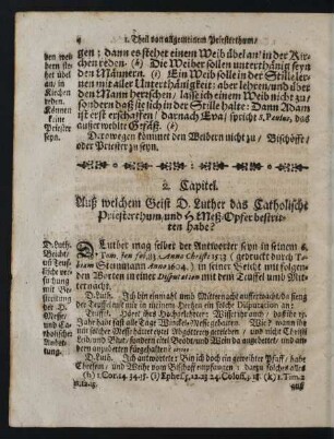 2. Capitel. Auß welchem Geist D. Luther das Catholische Priesterthum und H. Meß-Opfer bestritten habe?