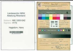 Entnazifizierung Hans Hagedorn , geb. 04.10.1917 (Baecker)