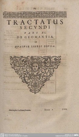 Pars XI. De Geomantia.