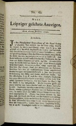 No. 60. Den 26ten Julius 1790.