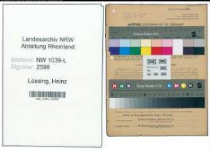 Entnazifizierung Heinz Lessing , geb. 28.06.1913 (Angestellter)