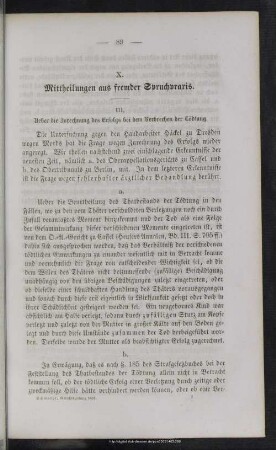 X. Mittheilungen aus fremder Spruchpraxis