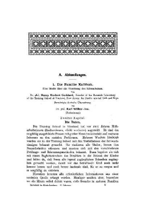 Die Familie Kallikak : eine Studie über die Vererbung des Schwachsinns ; (Fortsetzung)