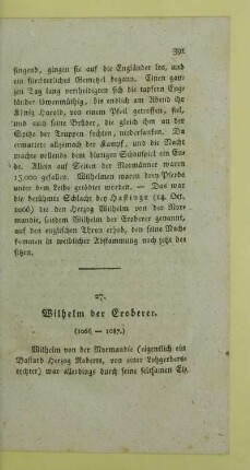 27. Wilhelm der Eroberer. (1066-1087)