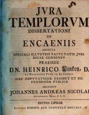 De iuribus templorum