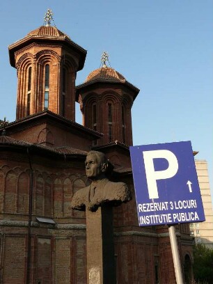 Kretzulescu Kirche, Denkmal für Corneliu Coposu, am Revolutionsplatz, Calea Victoriei, Bukarest