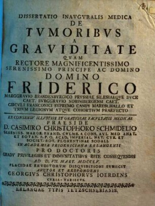 Dissertatio inavgvralis medica de tvmoribvs a graviditate