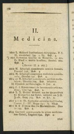 II. Medicina