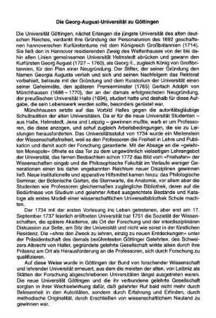 Die Georg-August-Universität zu Göttingen