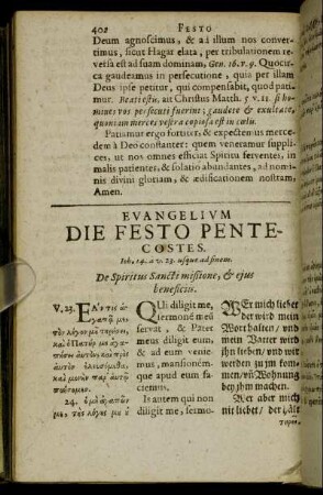 Evangelium Die Festo Pentecostes.