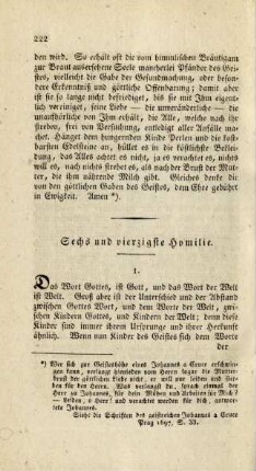 Sechs und vierzigste Homilie
