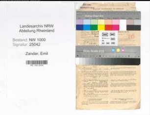 Entnazifizierung Emil Zander, geb. 19.04.1894 (Postfacharbeiter)