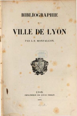Bibliographie de la ville de Lyon