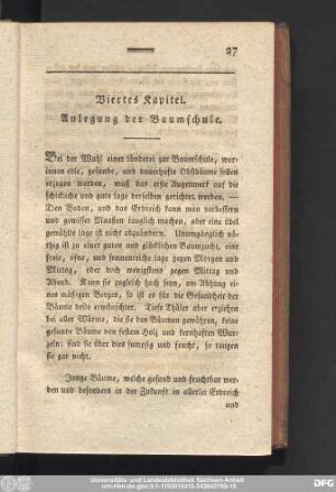 Viertes Kapitel. Anlegung der Baumschule.