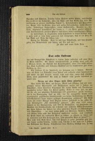 ¬Das¬ erste Lustrum