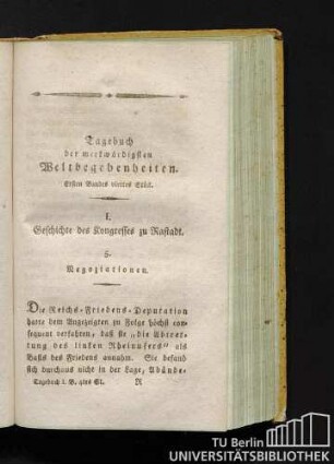 I. Geschichte des Kongresses zu Rastadt.