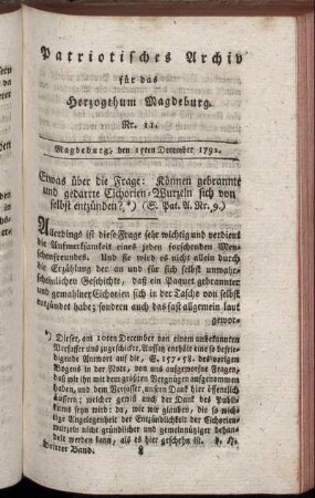 Nr. 11. Magdeburg, den 15ten December 1792