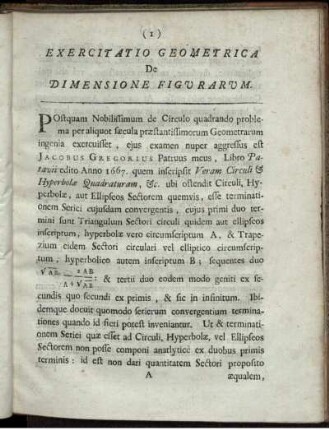 Expercitatio Geometrica.