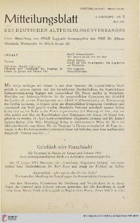 4: Griechisch oder Französisch : die Vorgänge in Hessen im Januar und Februar 1961
