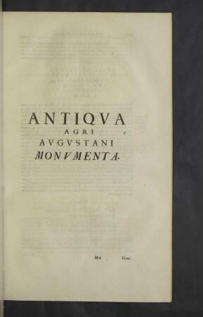 Antiqua agri Augustani monumenta.
