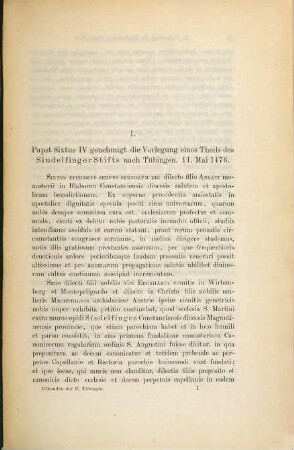 Urkunden zur Geschichte der Universität Tübingen aus den Jahren 1476 bis 1550