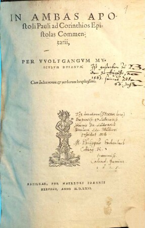 In Ambas Apostoli Pauli ad Corinthios Epistolas Commentarii
