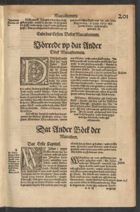 Vorrede up das Dat Ander Böck der Maccabeorum.