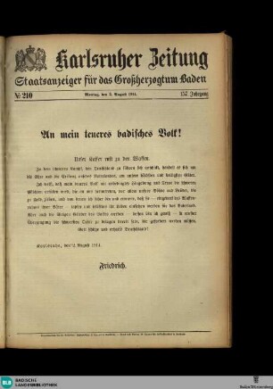 Karlsruher Zeitung, [No. 210]