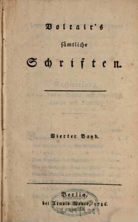Voltair's sämmtliche Schriften, 4