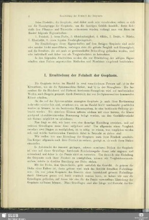 I. Ermittelung der Feinheit der Gespinste