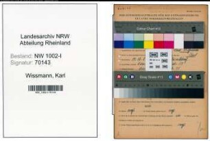 Entnazifizierung Karl Wissmann , geb. 18.11.1885 (Kaufmann)