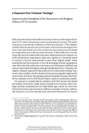 A Departure from Trinitarian Theology?