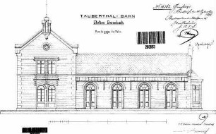 Bronnbach (Tauber): Empfangsgebäude Bahnansicht