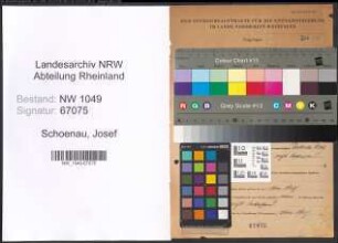 Entnazifizierung Josef Schoenau , geb. 30.12.1888 (Kaufmann)
