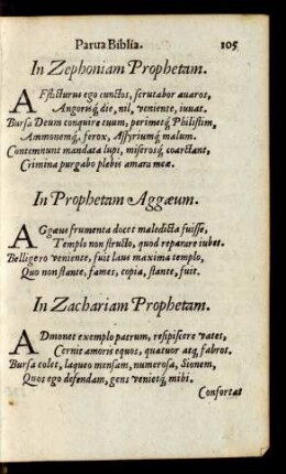 In Zachariam Prophetam.