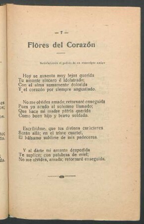 Flores del Corazón : Satisfaciendo el pedido de un conscripto amigo