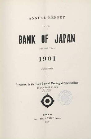 1901: Annual report