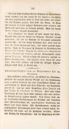 Theatergeschichte vom 20. September bis 20. Oktober