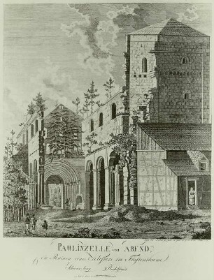 Ruinen von Paulinzella von Abend. Die Ruine eines Klosters im Fürstenthume Schwarzburg-Rudolstadt