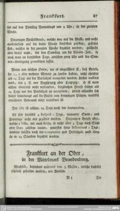 Frankfurt an der Oder, in der Mittelmark Brandenburg