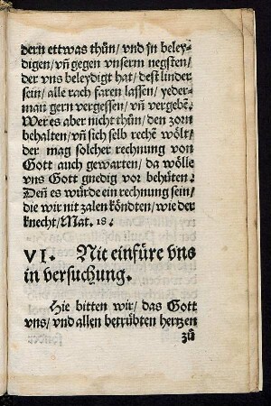 VI. Nit einfüre uns in versuchung.
