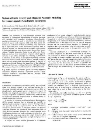 Spherical-Earth gravity and magnetic anomaly modeling by Gauss-Legendre Quadrature integration