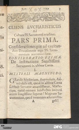 Consideratio Prima.