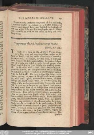Temperance the best Preservative of Health.