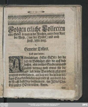 1. Gemeine Collect.