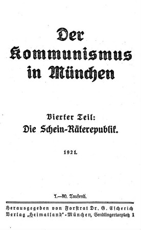 Der Kommunismus in München, 4. Die Schein-Räterepublik